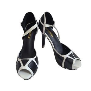 Hongrun Y2K Retro Black And White 4 Inch High Stiletto Heels Size 8